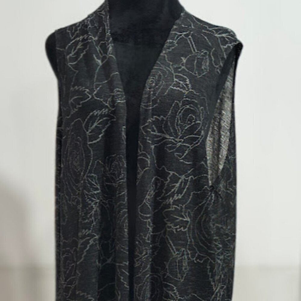 LulaRoe Black Flowing Vest Duster Women's Extra Large